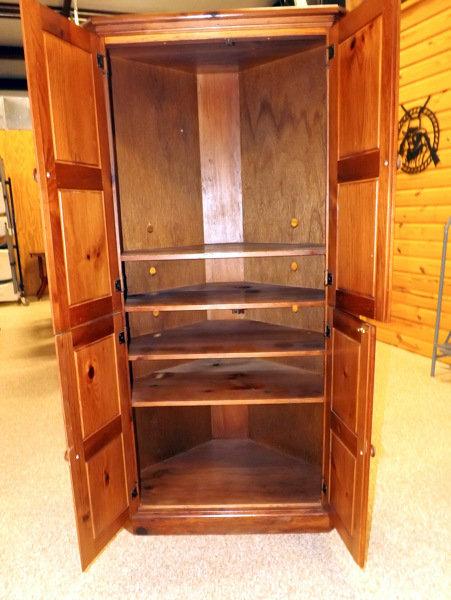 Wooden Entertainment Center Corner Cabinet