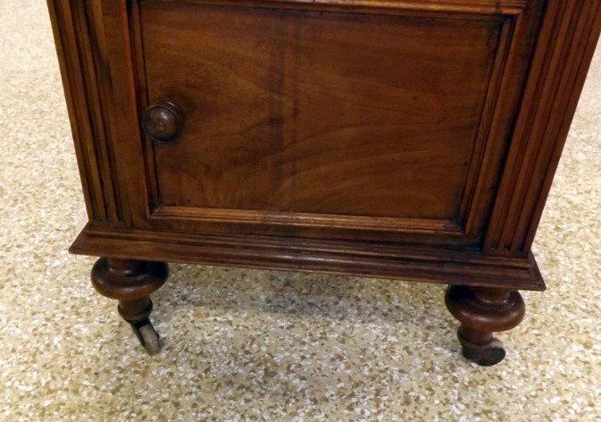 Marble Top Chamber Table w/Drawer & Storage Cabinet