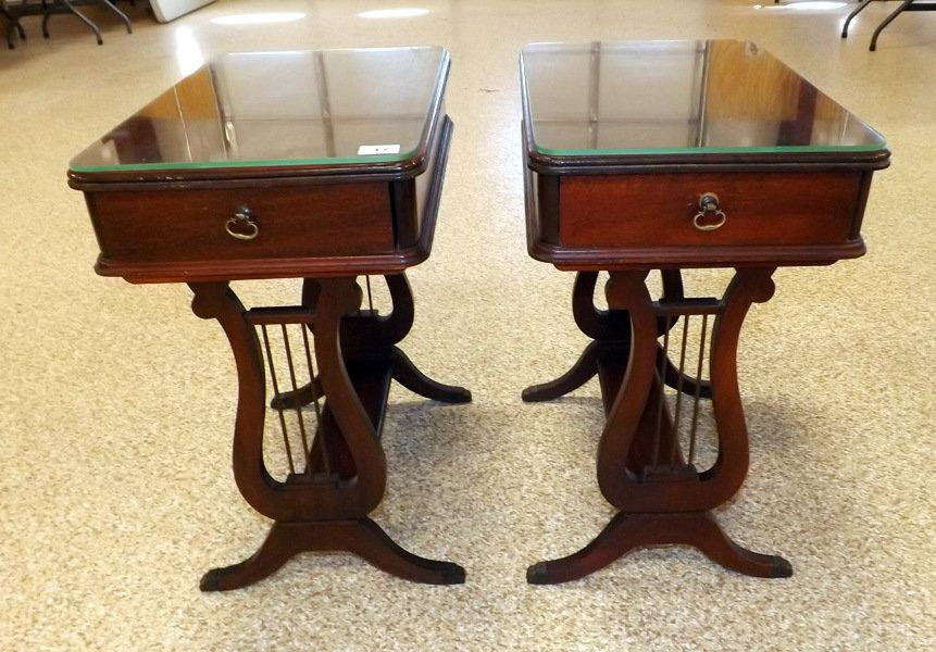 2 Matching End Tables w/Lyre bases