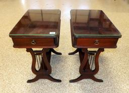 2 Matching End Tables w/Lyre bases