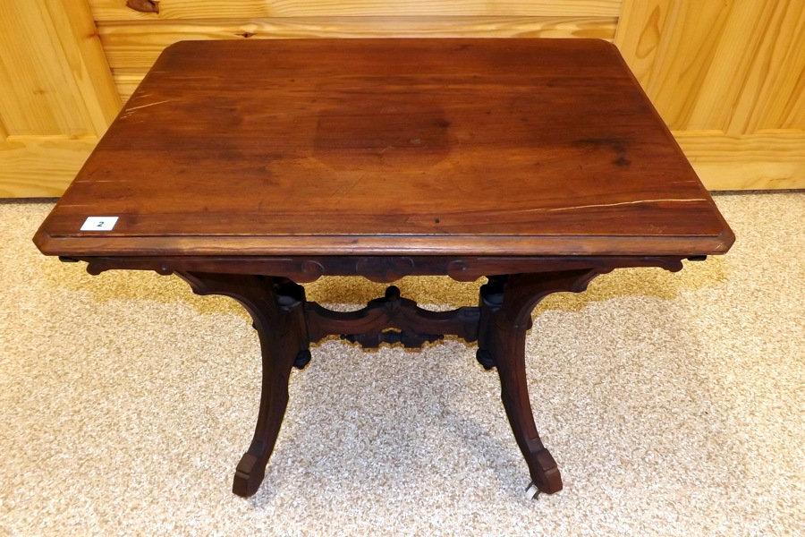 Side Table on Porcelain Casters w/Decorative Trim