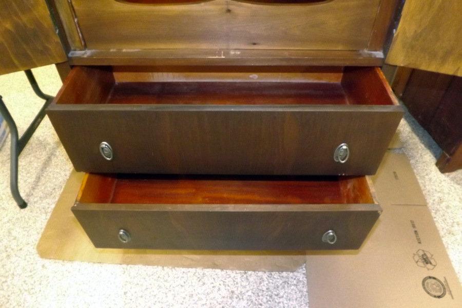 Vintage Wood Gentleman's Dresser on Casters