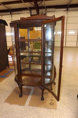 Rounded Glass & Wood Display Case