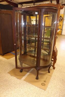 Rounded Glass & Wood Display Case