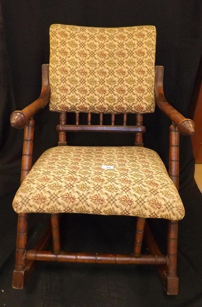 Upholstered Rocking Chair w/Spindle Frame