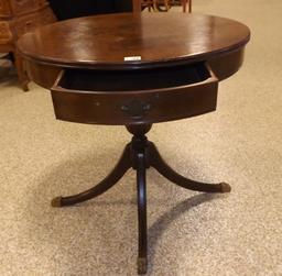 Duncan Phyfe Style Round Table w/Brass Claw Feet