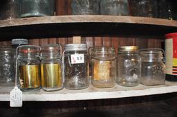 6 ASSORTED CANNING/GLASS JARS