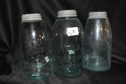 MASON JARS ZINC TOP  HALF GALLON SIZE