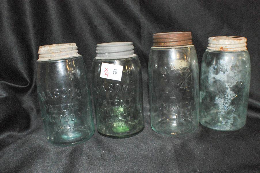 1858 MASON JARS (4)