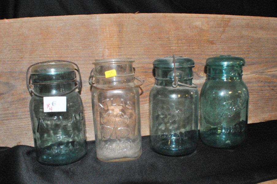 4 MASON JARS QUART SIZE