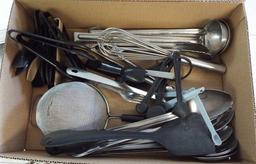 box of kitchen utensils