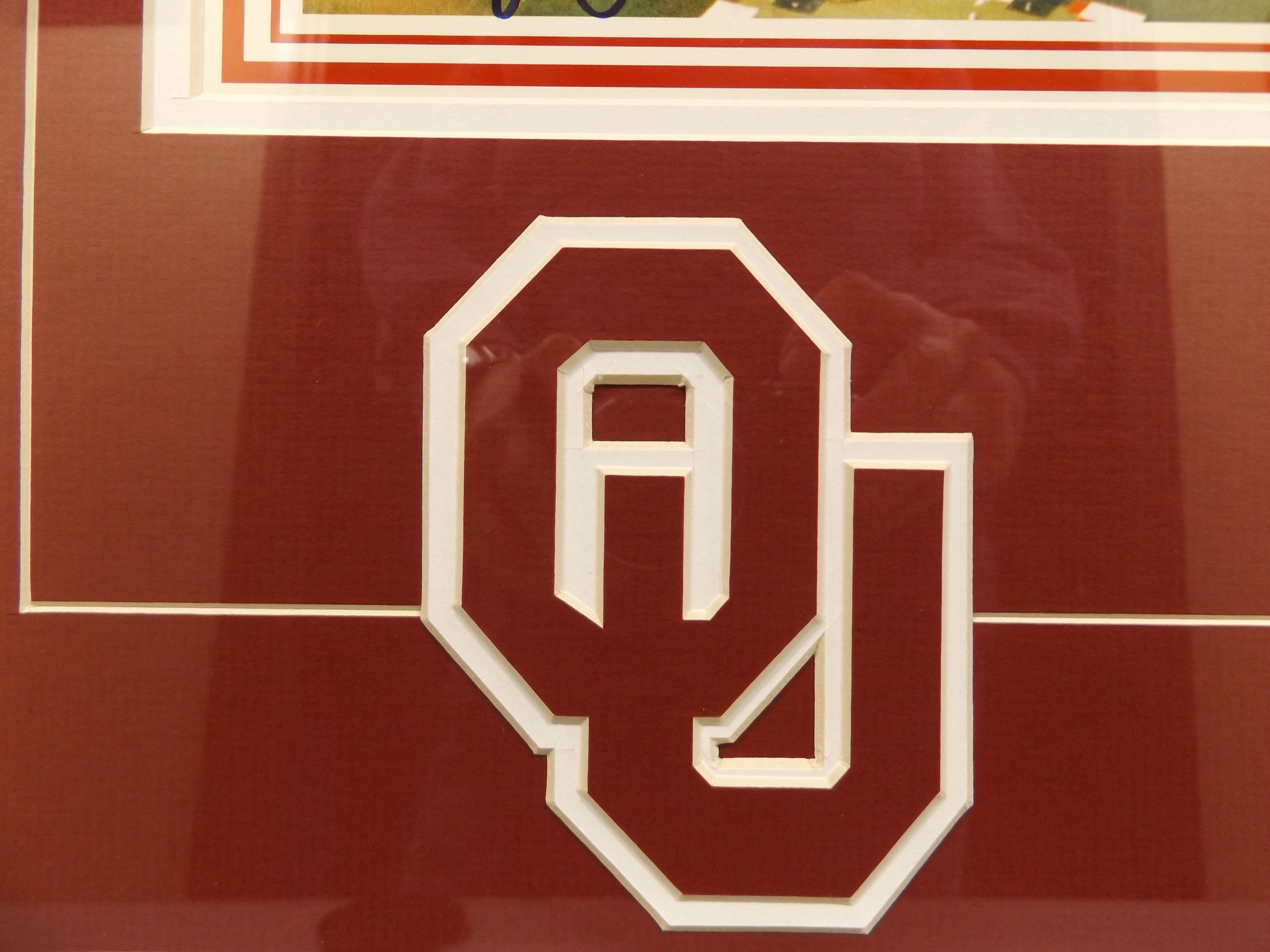 Matted/Framed OU Player Signature/Stadium Picture