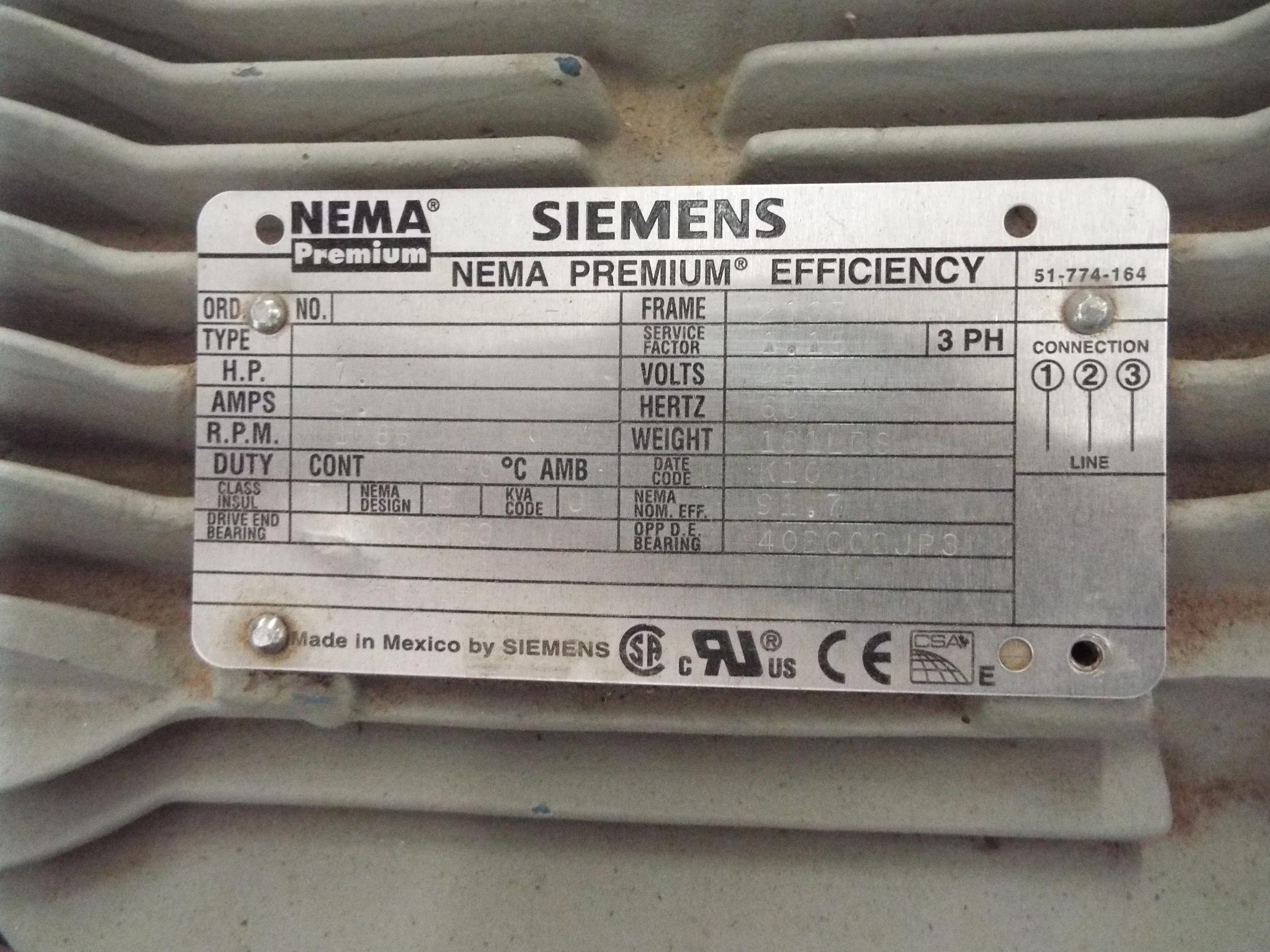 New Siemens Electric Motor