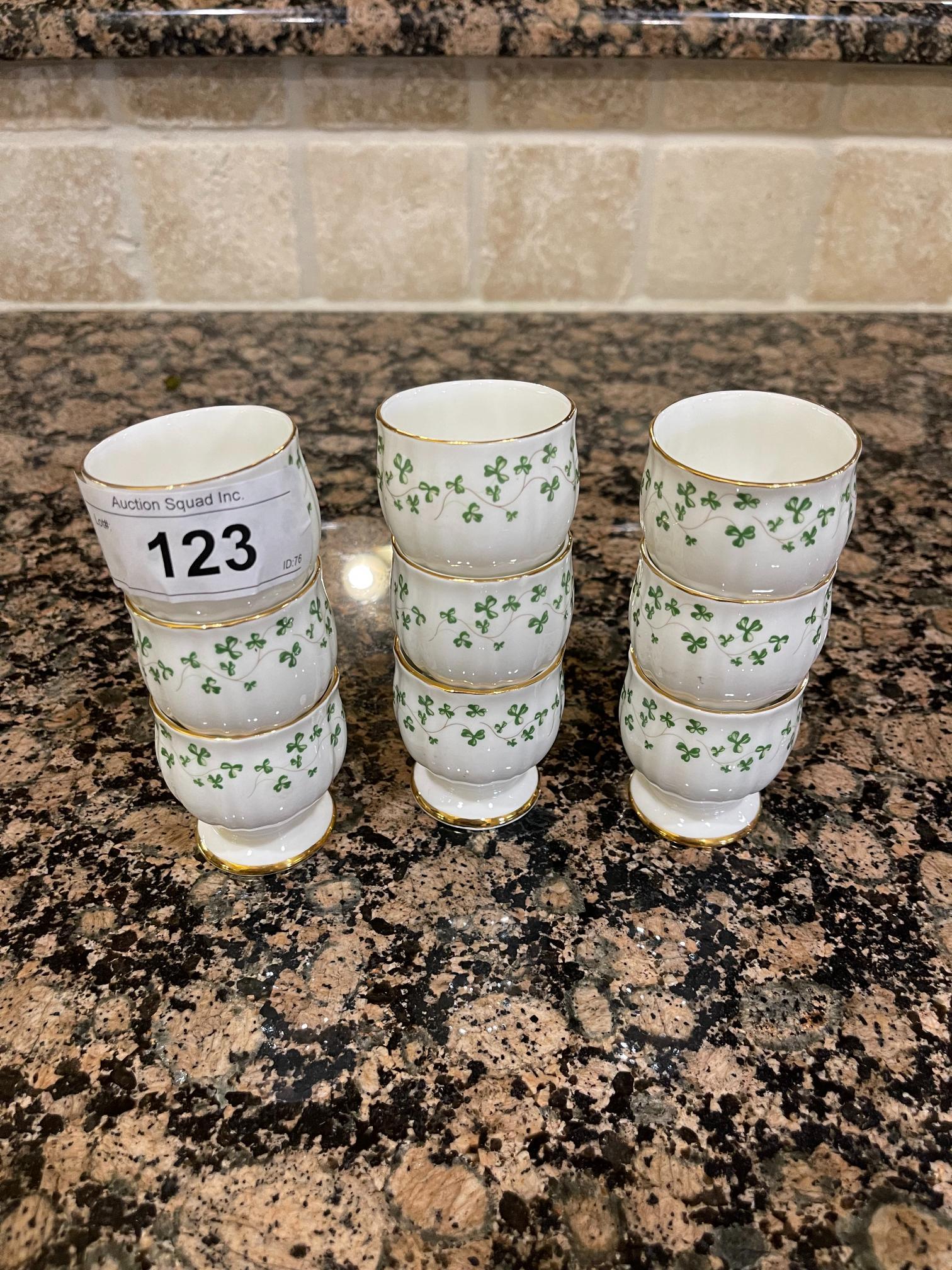 (9) Royal Tara Bone China Shamrock Egg Cups