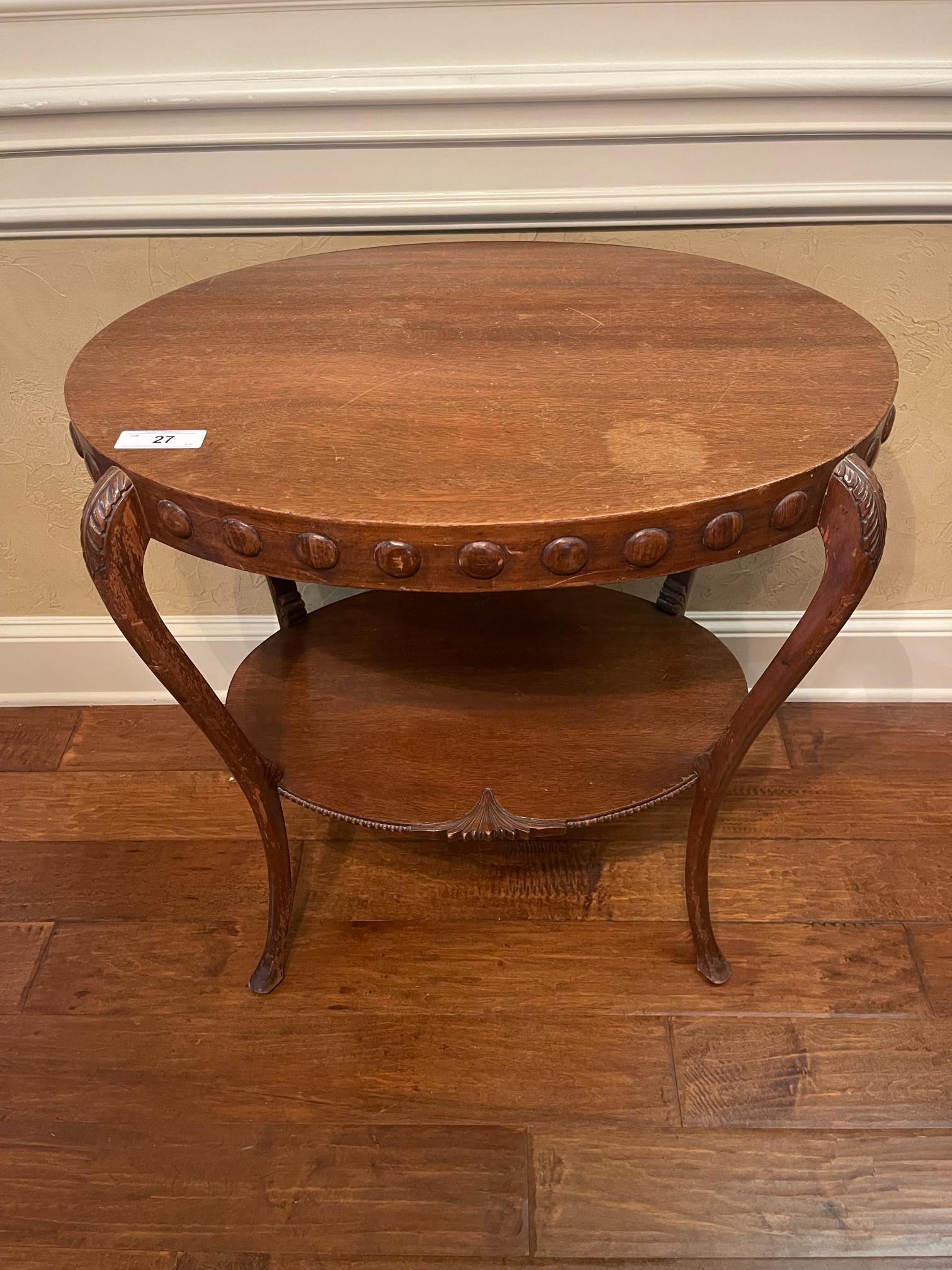 Oak 2 Tier End Table