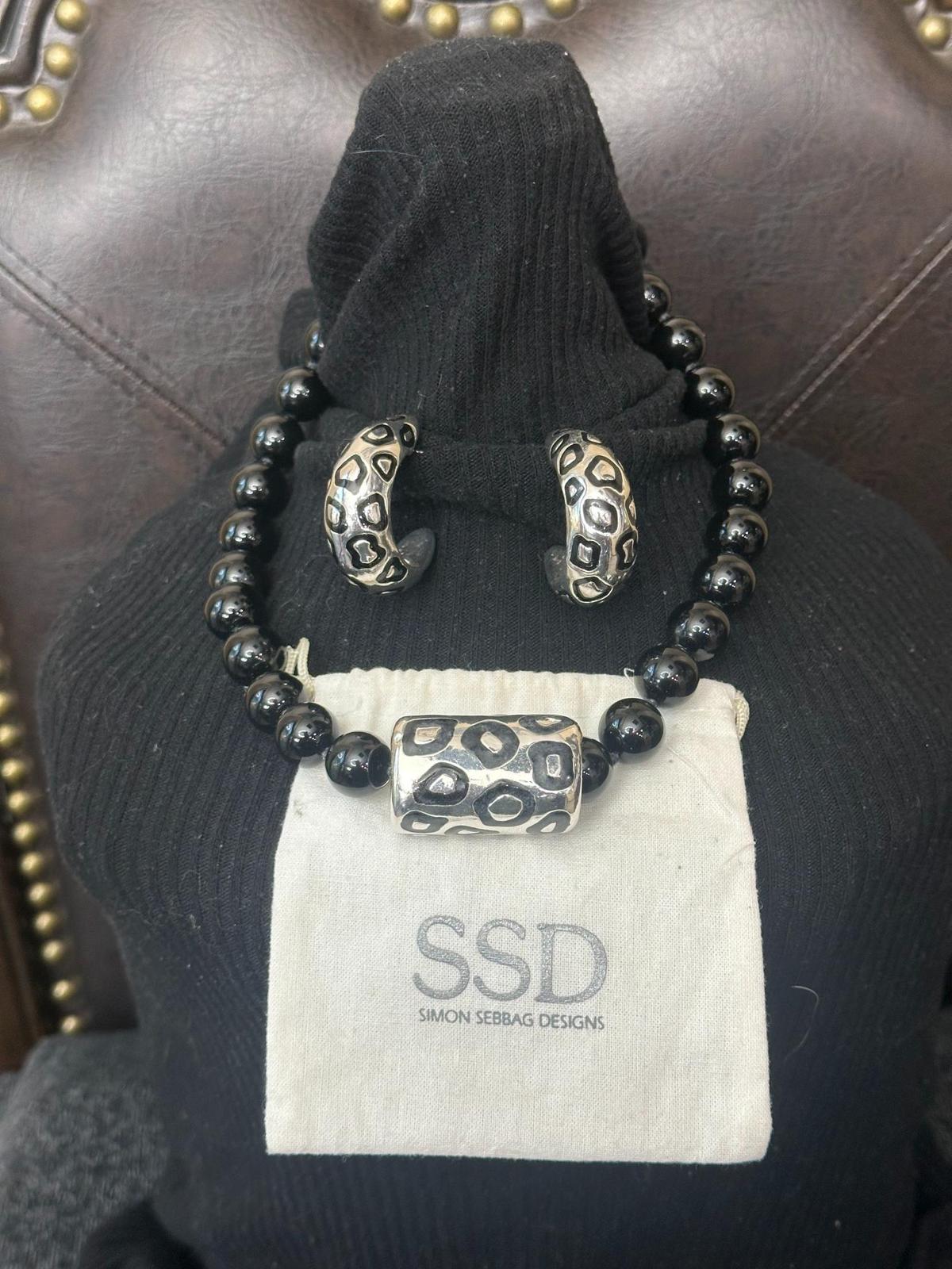 Simon Sebbage Black Onyx Beaded Slide Necklace (16")