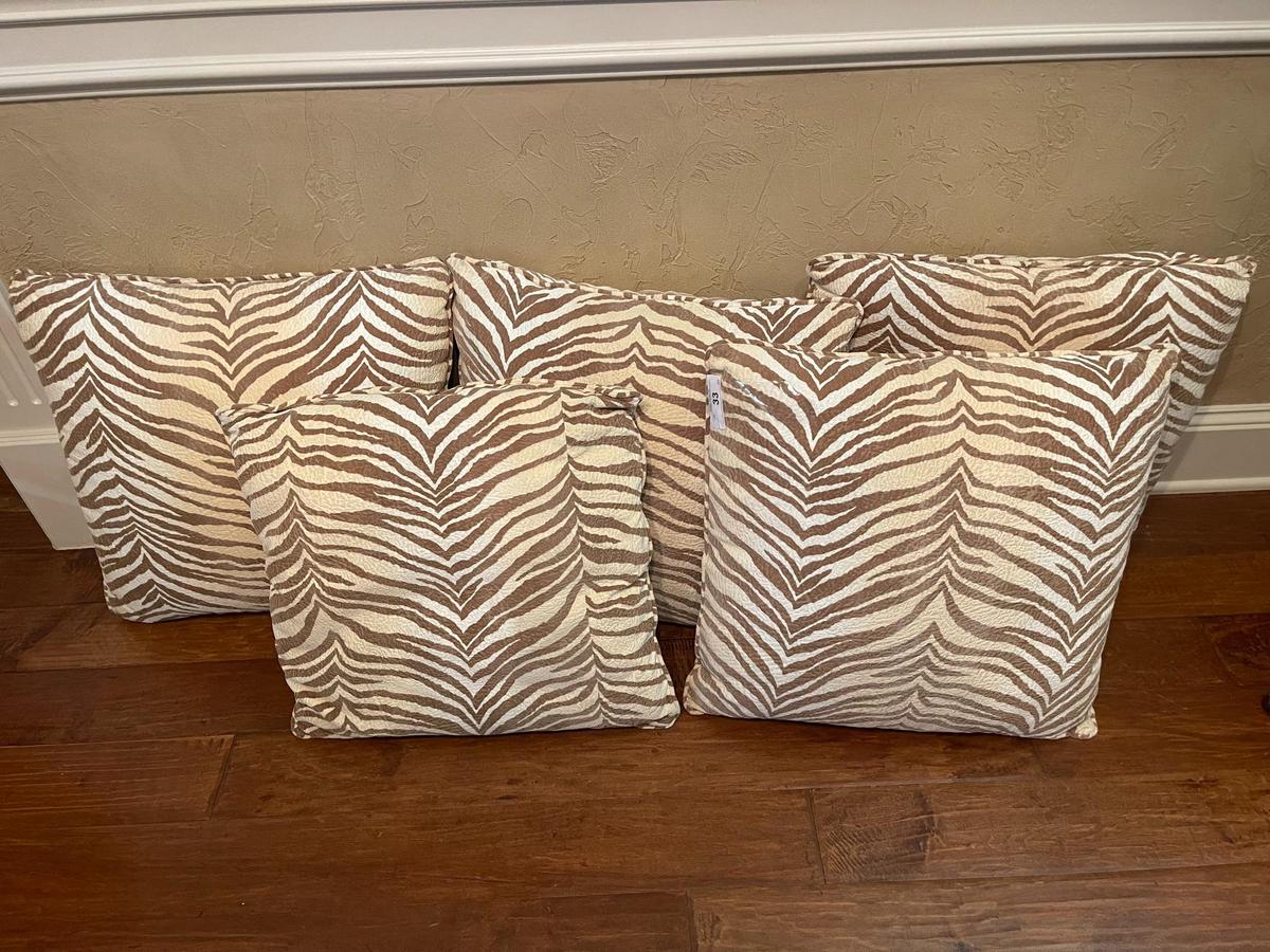 (5) Zebra Print Pillows