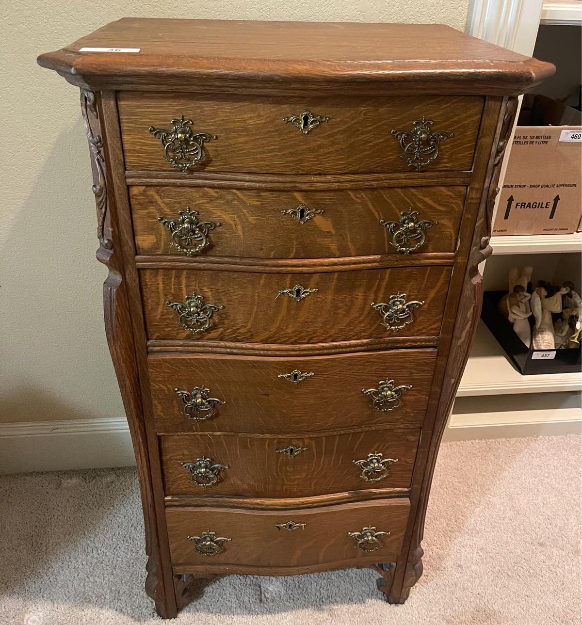 6 Drawer Oak Lingerie Chest