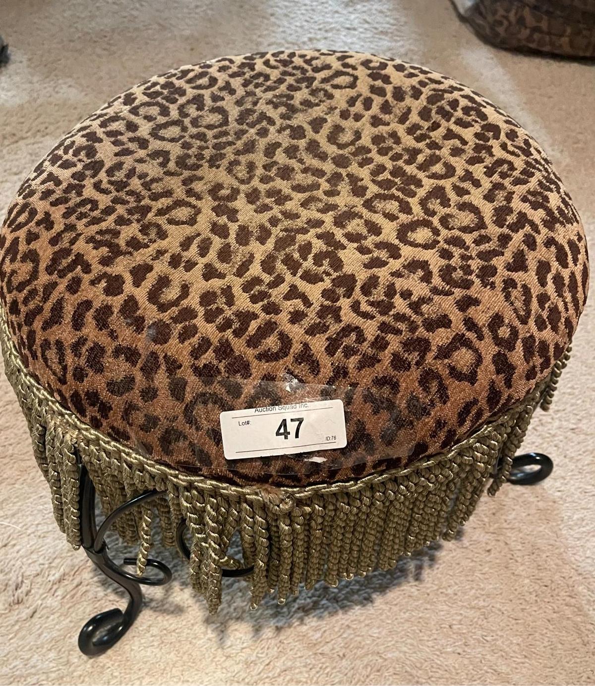 Leopard Print Ottoman