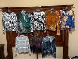 (8) Dressy Printed Long Sleeve Shirts, Size Medium