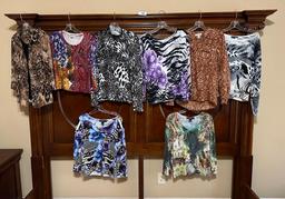 (8) Dressy Printed Long Sleeve Shirts, Size Small