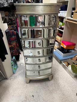 Large 7 Drawer Mirrored Armoire