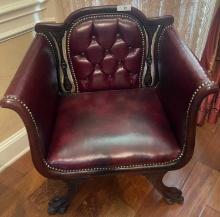 Clawfoot t Tufted  Leather Chair