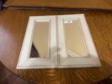 (2) White Wooden  Mirrors