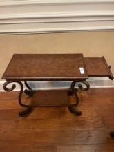 Scrolled Rod Iron & Cherry End Tables