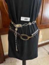 (2) Brighton Belts, Silver 37", Brown 36"