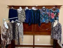 (10) Dress Tops, Leopard, Floral, Solid Blue, Size S & M