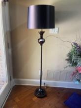 Metal & Blown Cheetah Print Glass Floor Lamp