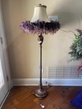 Metal & Blown Cheetah Print Glass Floor Lamp