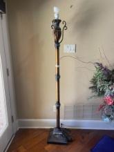 Metal & Blown Cheetah Print Glass Floor Lamp