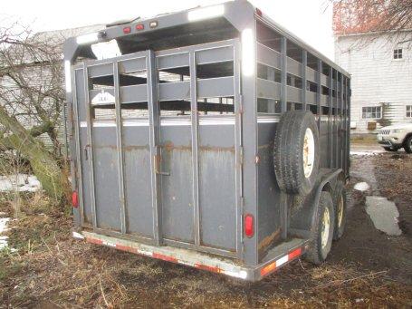 2005 Moritz 16’ tandem axle stock trailer