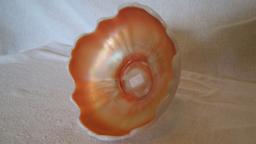 Peach opal footed dish 3”x6”