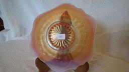 Peach opal leaves plate 7.5”
