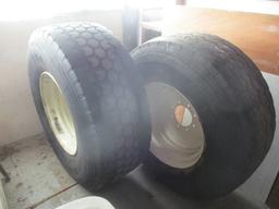 (2) 445 & 425/R65 22.5 tires & rims