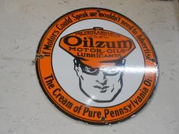 Oilzum Pennsylvania Oil, believed to be orig.	sign