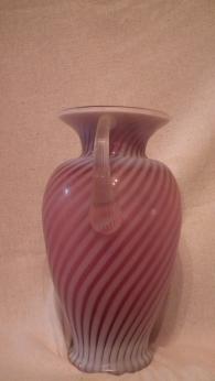 Cranberry opalescent vase,