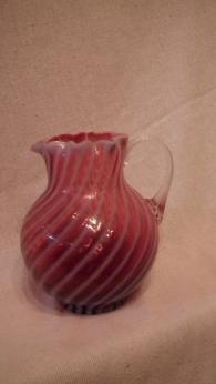 Cranberry opalescent pitcher