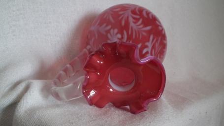 Cranberry opalescent pitcher cruet