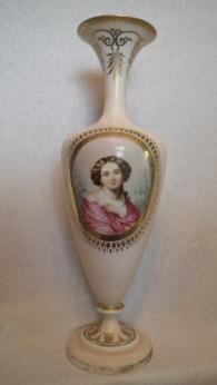 Tall hand-painted lady vase