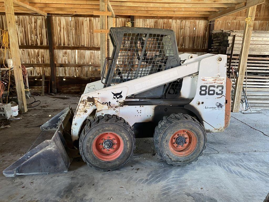 '99 Bobcat 863 skid loader, w/ 68" bucket, 5041 hrs.