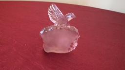 Fenton, “Hope” pink hummingbird, marked Longaberger 2008, signed D. Robertson 2008, silver Fenton st