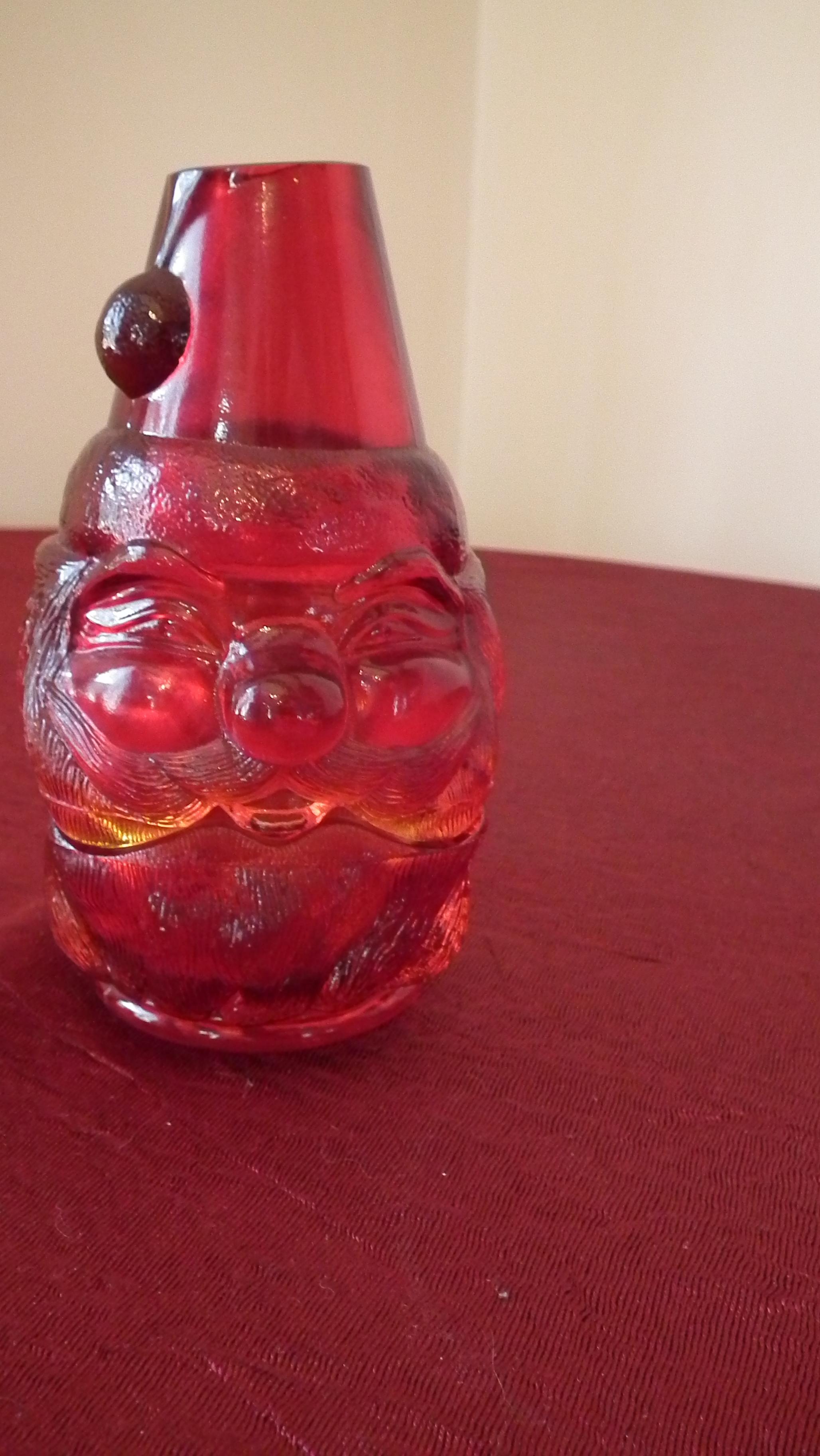 Fenton, red satin fairy lamp, marked Fenton, 5 3/4” x 3 1/2”