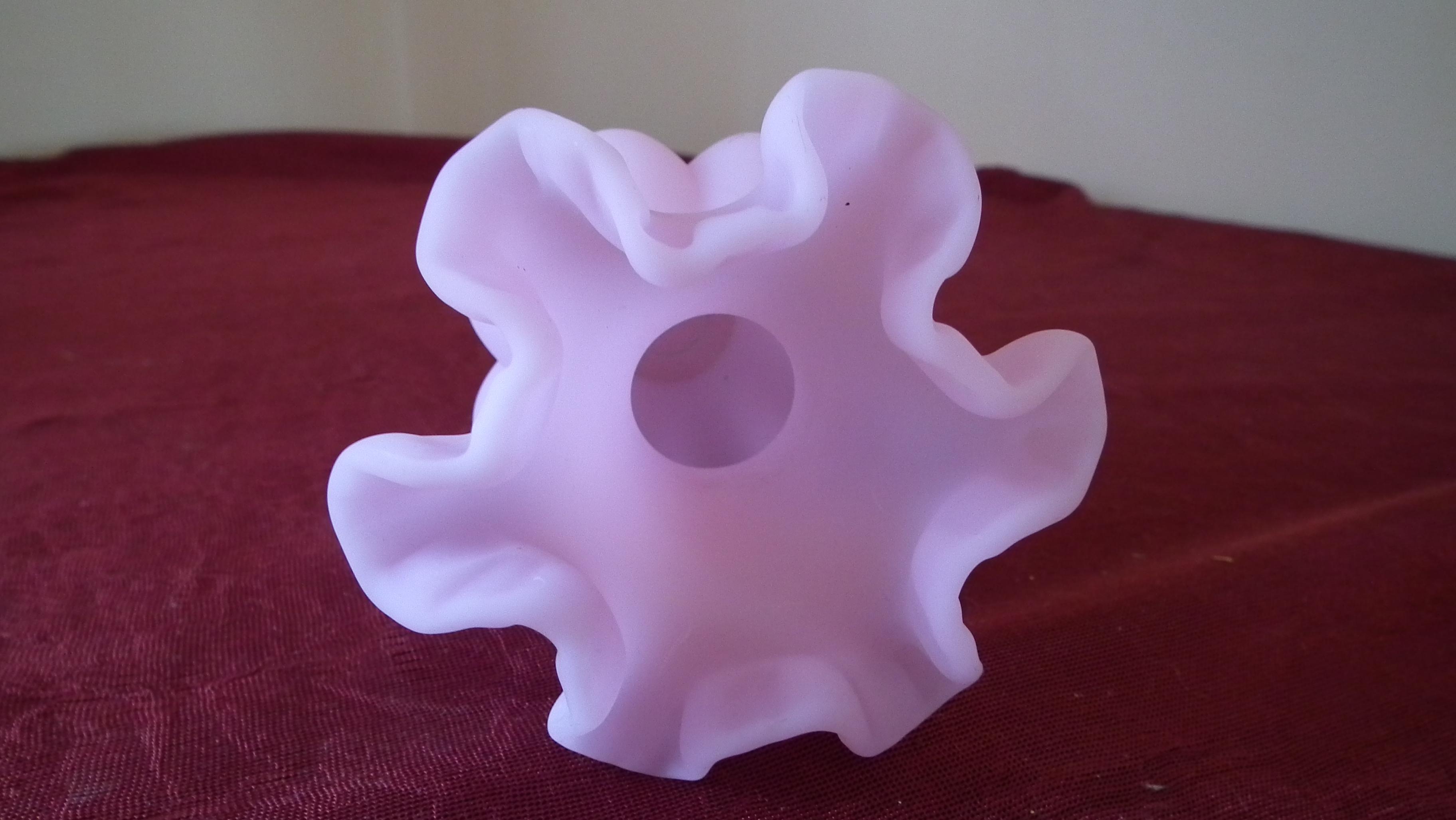 Fenton, lilac vase, crimped top, 5 3/4” x 3 3/4”