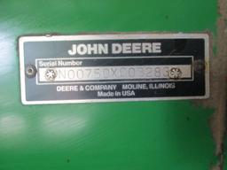 JD 750 (15’) no till drill, markers, new ga. wheel fronts, V.G.C., S.N: 00750X003283