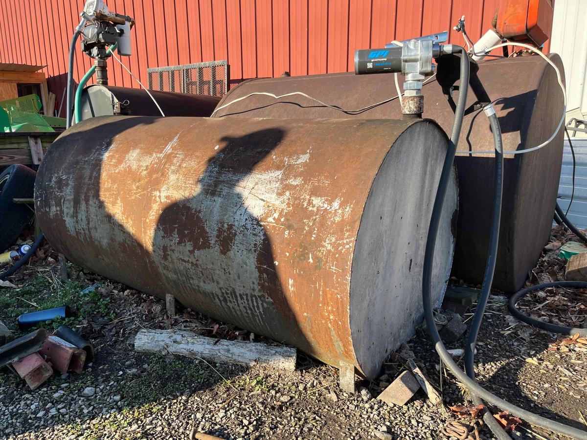 250gal. gas steel skid fuel tank w/ newer GPI 110v. pump