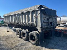 '65 Fruehauf 28' alum. dump trailer, tri-axle, poly liner, tarp, good cond.